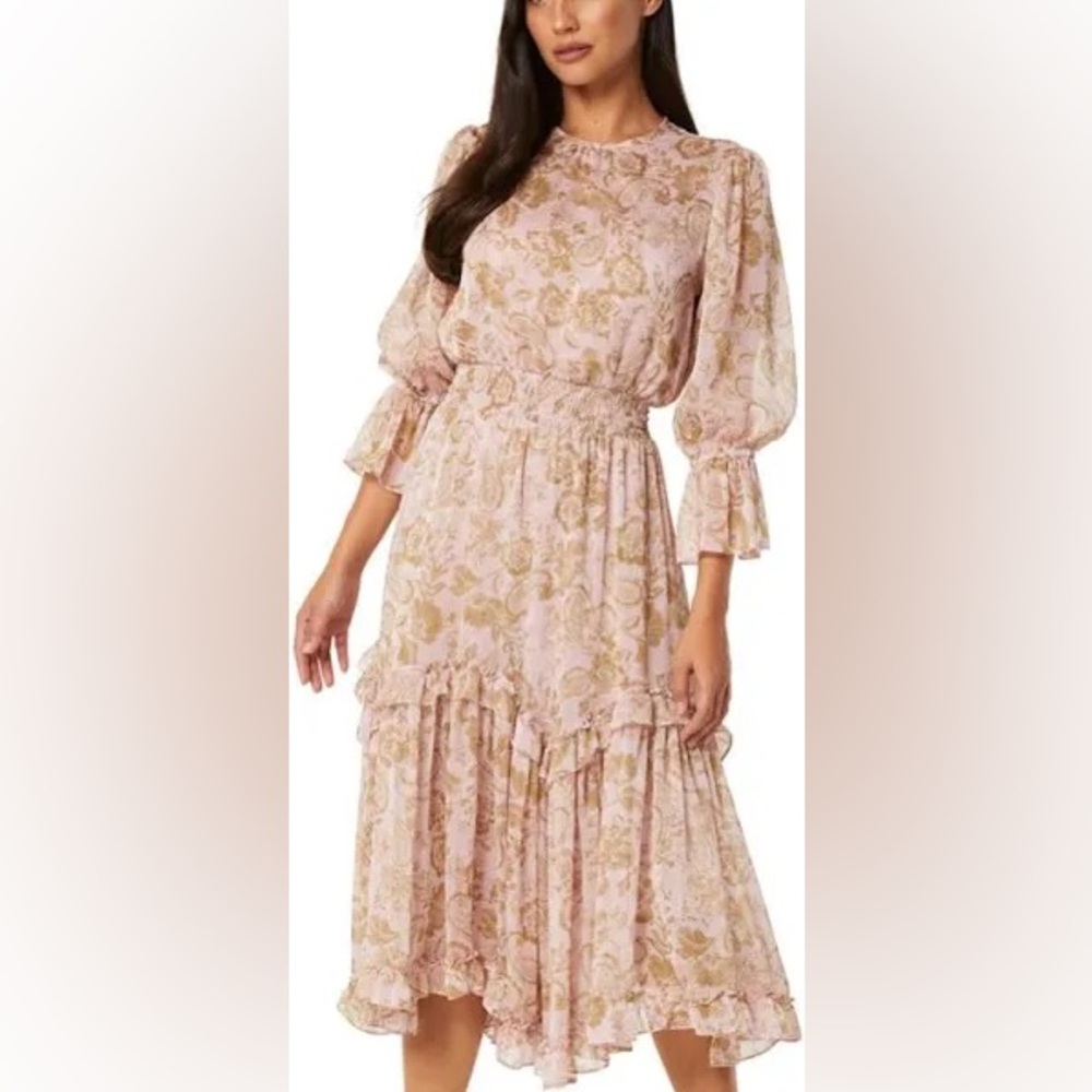 MISA Los Angeles Ynes Midi Dress - Rose Paisley NWT X Small